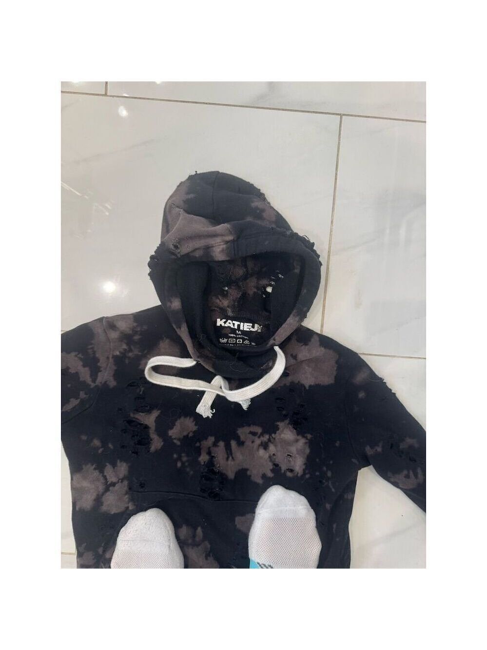KatieJNYC Tie-Dye Jogger Set Black Hoodie & Pants - Picture 3 of 3